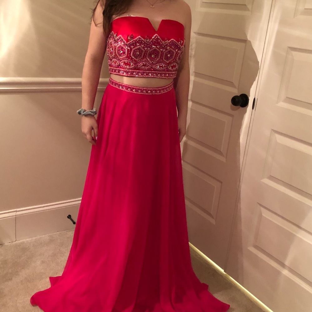 NWOT Rachel Allan 2 Piece Beaded Gown